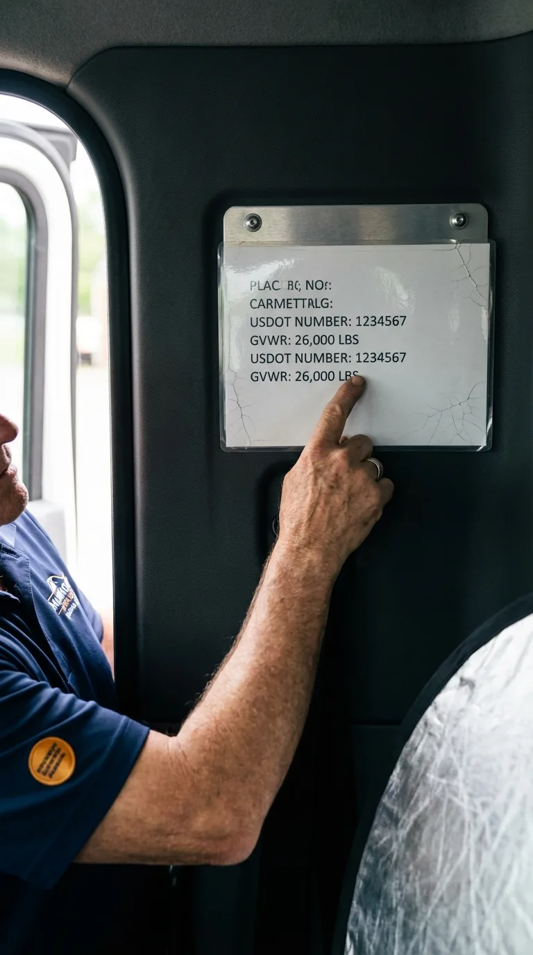 USDOT licensing placard verification in Del Norte